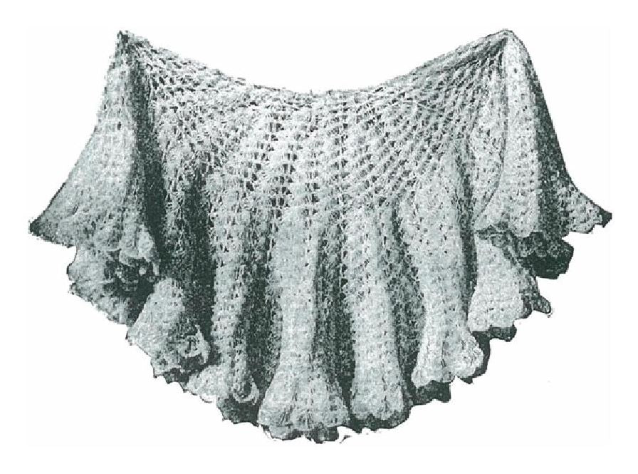 PATTERN #1152 LADIES CIRCULAR SHAWL VINTAGE CROCHET