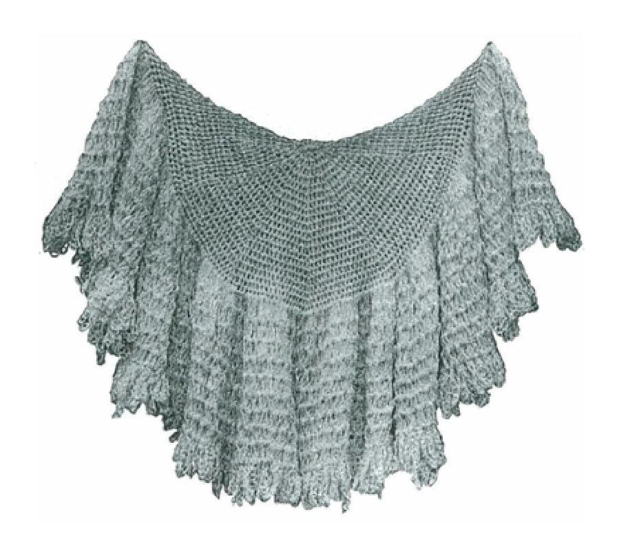 PATTERN #1155 LADIES CIRCULAR SHAWL VINTAGE CROCHET