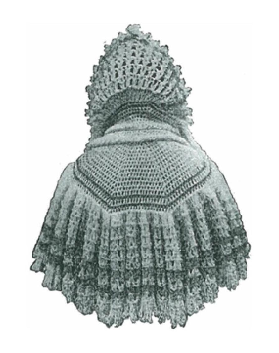 PATTERN #1157 LADIES' SHAWL WITH YOKE VINTAGE CROCHET