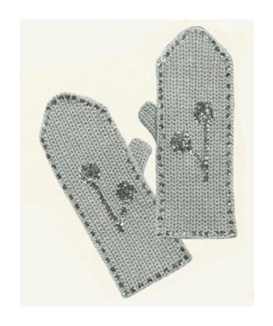 PATTERN #1410 LILITH SEQUIN MITTENS VINTAGE CROCHET