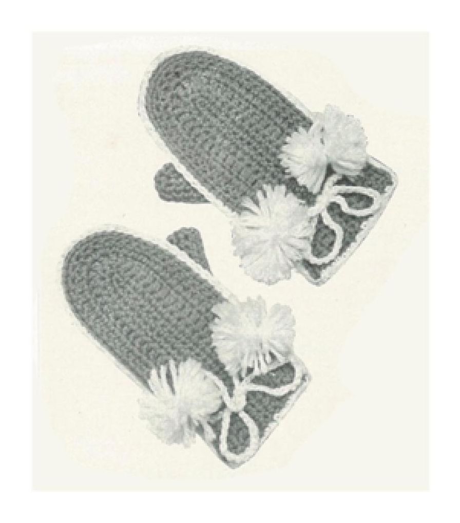 PATTERN #1412 CHILDREN'S CROCHET MITTENS VINTAGE CROCHET