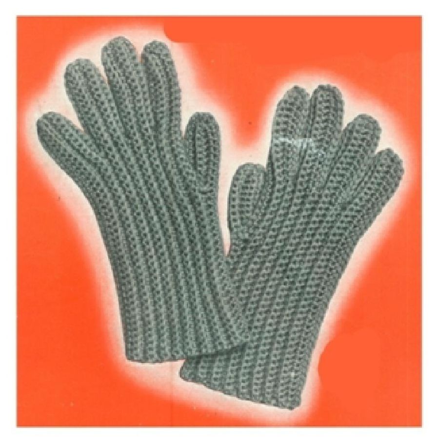 PATTERN #1416 ELIOT MEN'S CROCHET GLOVES VINTAGE CROCHET