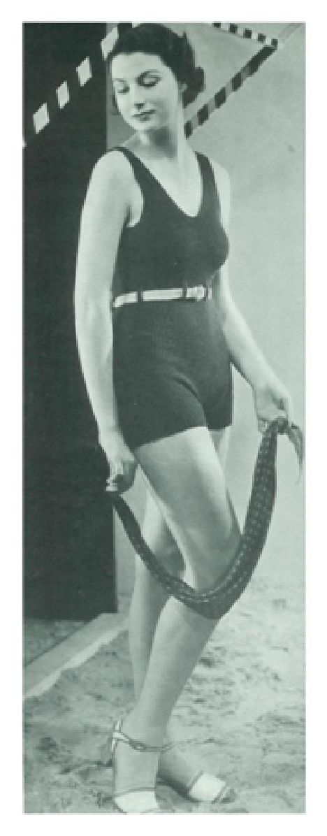 PATTERN #1420 RIBBED BATHING SUIT WITH SEPARATE SKIRT VINTAGE KNITTING