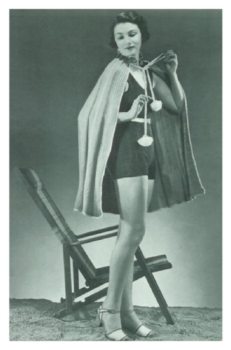 PATTERN #1423 TASSELED CAPE VINTAGE KNITTING