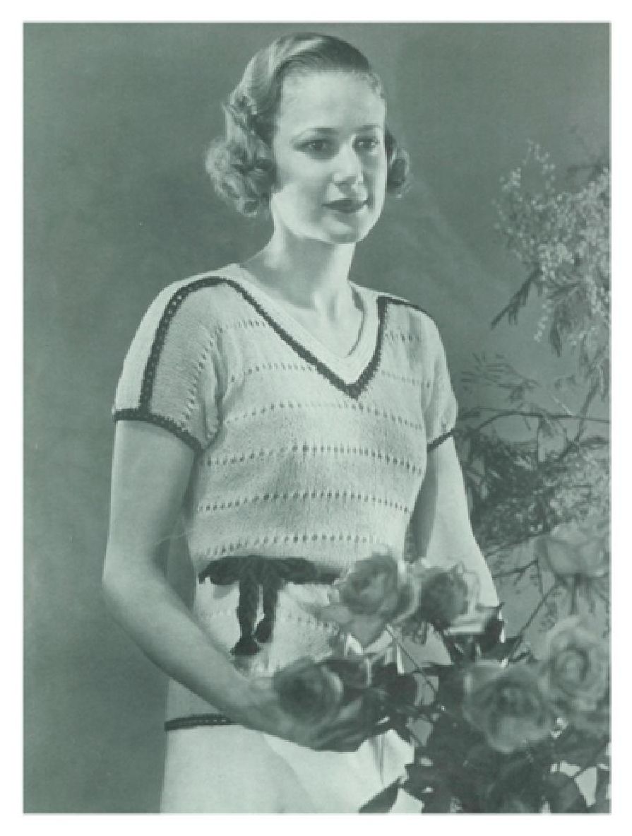 PATTERN #1424 OPEN MESH BLOUSE VINTAGE KNITTING