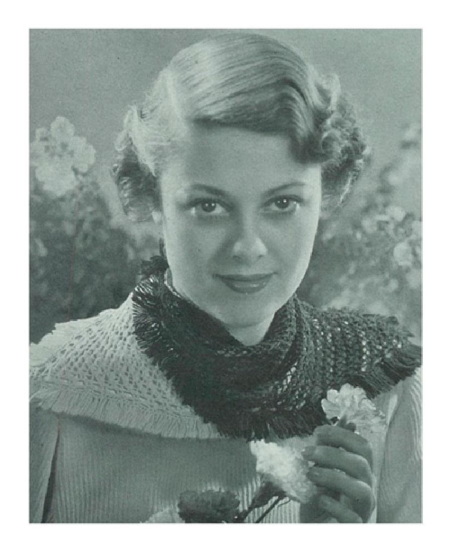 PATTERN #1426 THERESA FRINGED NECKERCHIEF VINTAGE KNITTING