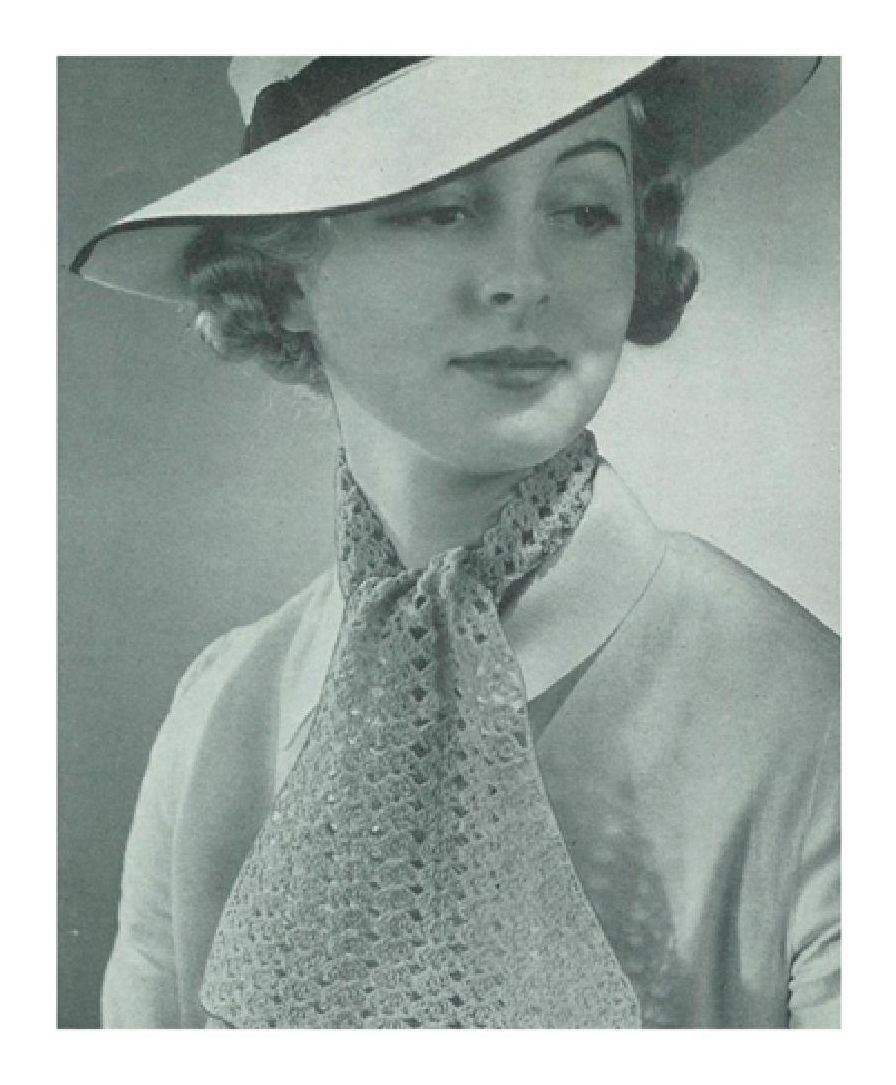 PATTERN #1429 LARA OPENWORK SCARF VINTAGE CROCHET