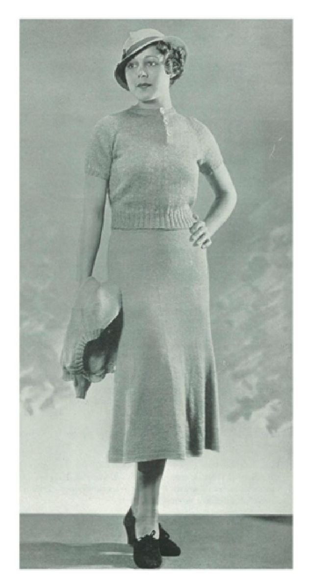 PATTERN #1485 TWIN SWEATER SUIT VINTAGE KNITTING