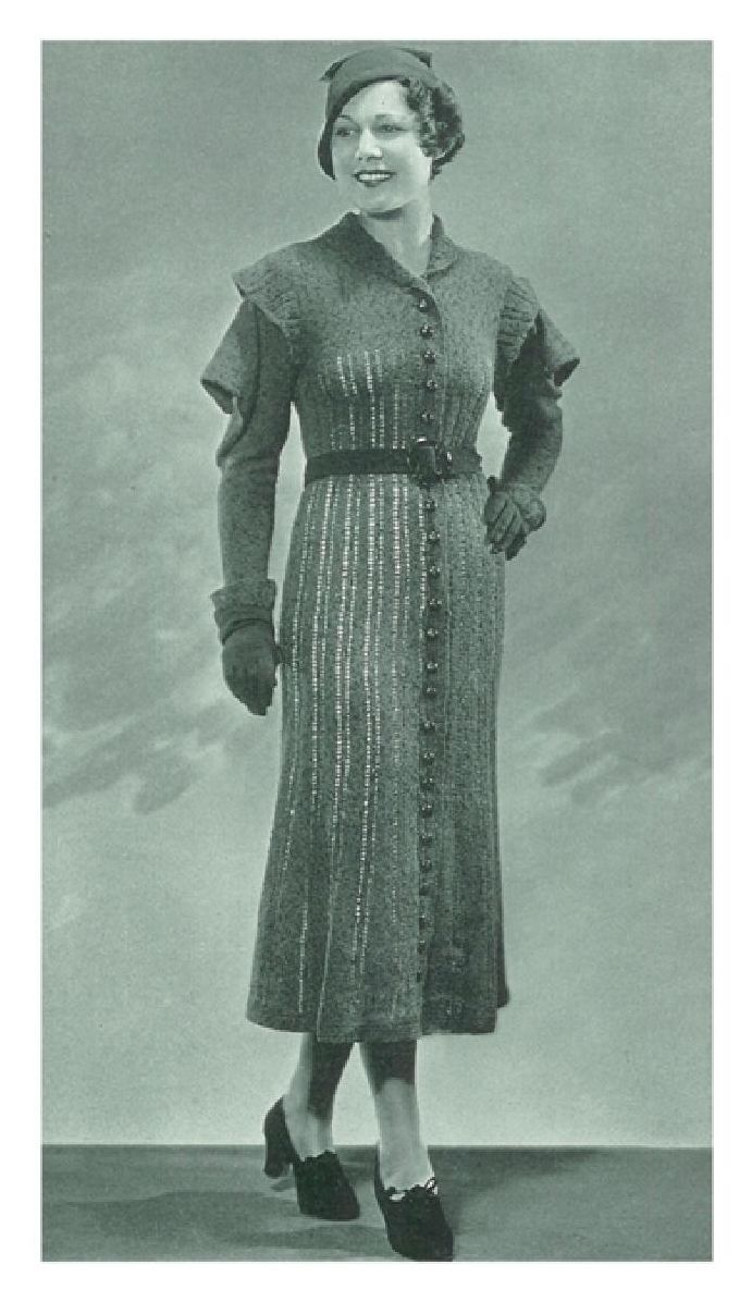 PATTERN #1489 NEW YORKER DRESS VINTAGE KNITTING