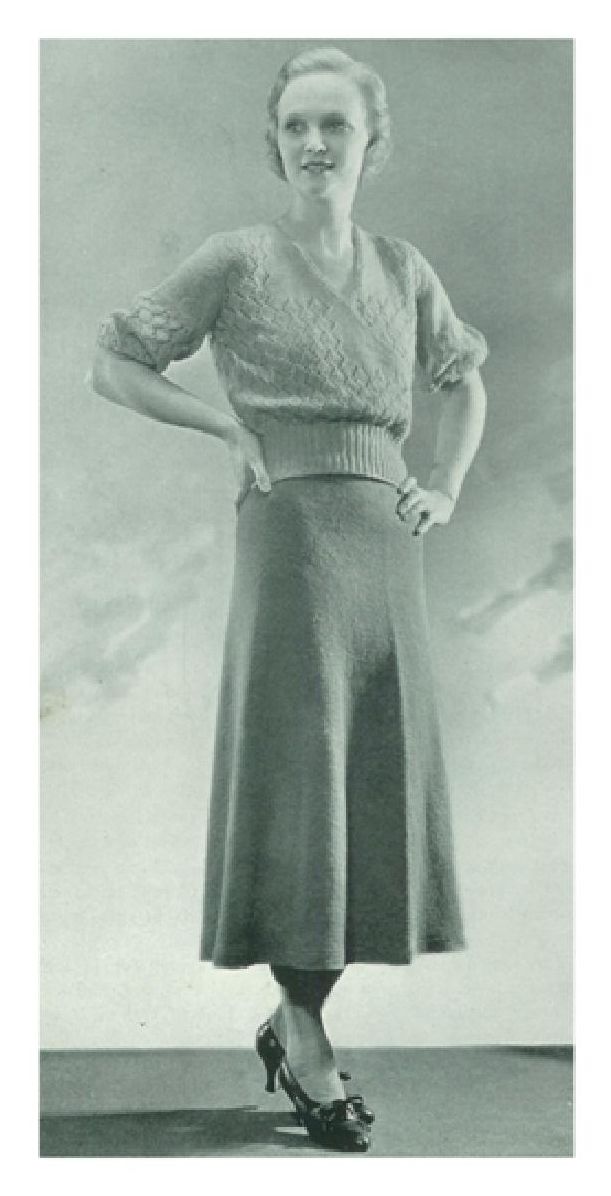 PATTERN #1490 COLLEGE GIRL SUIT VINTAGE KNITTING