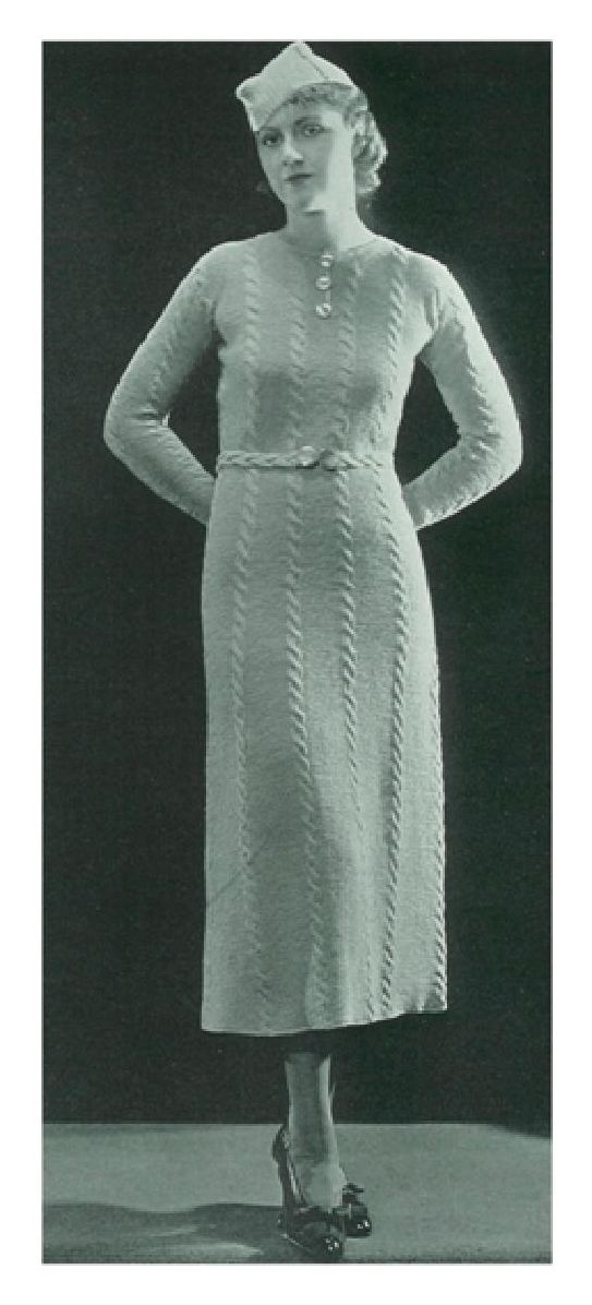 PATTERN #1492 SPECTATOR DRESS AND HAT VINTAGE KNITTING