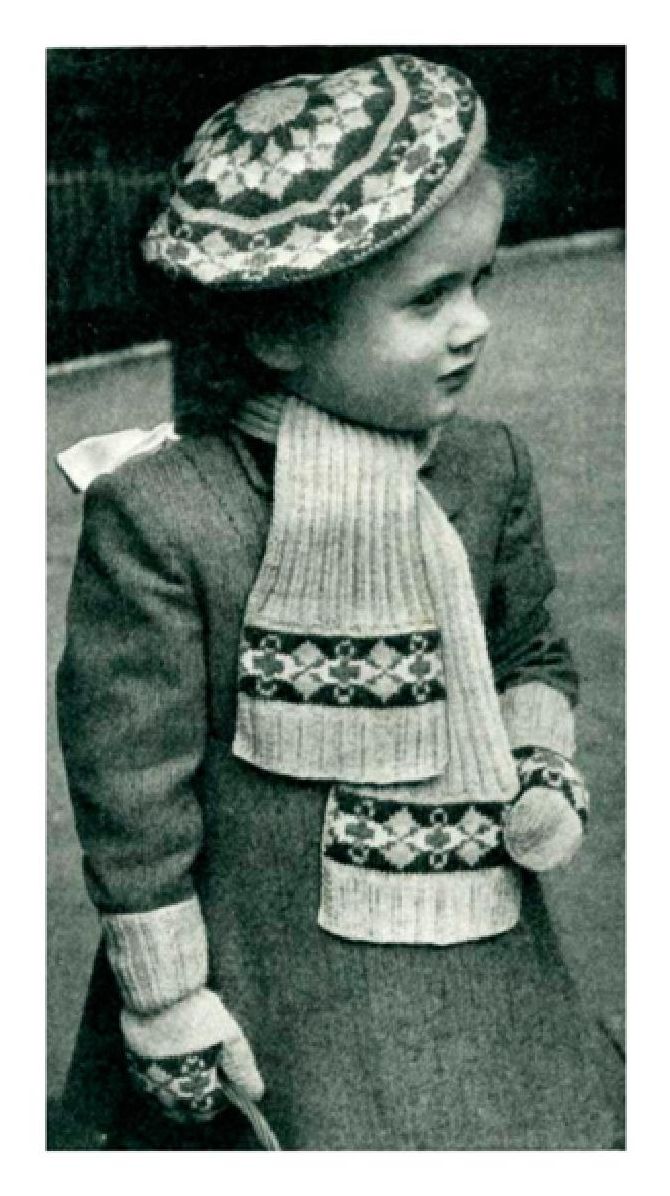 PATTERN #1498 FAIR ISLE SET VINTAGE KNITTING
