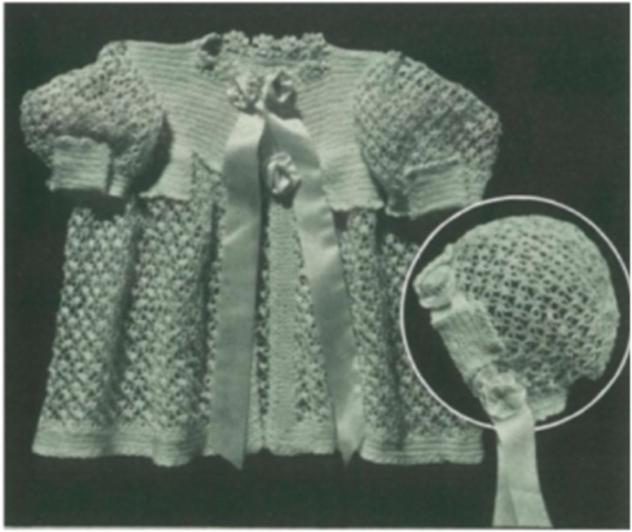 PATTERN #1611 FAWN SACQUE AND CAP VINTAGE CROCHET