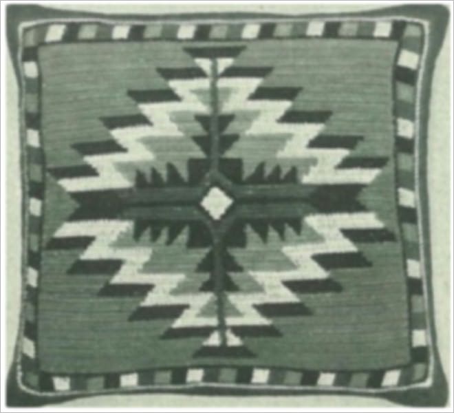 PATTERN #1623 NAVAJO FLOOR PILLOW VINTAGE CROCHET