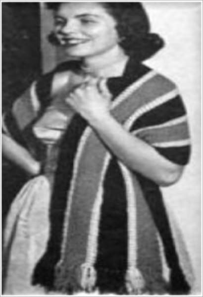 PATTERN #1625 LONG STRIPED STOLE VINTAGE CROCHET