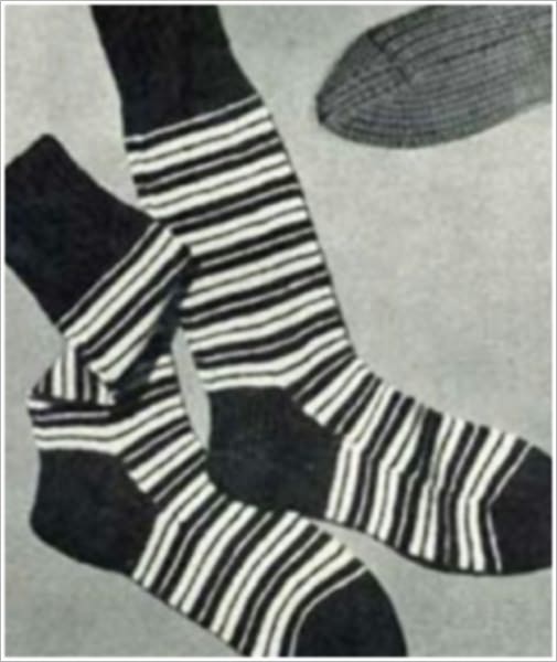 PATTERN #1634 CHAD STRIPED SOCKS VINTAGE KNITTING