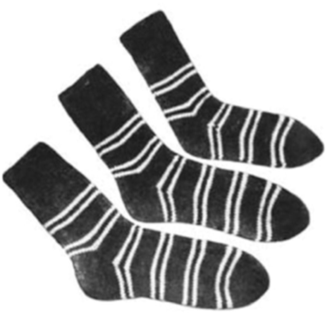 PATTERN #1648 CHILDREN'S STRIPED SOCKS VINTAGE KNITTING