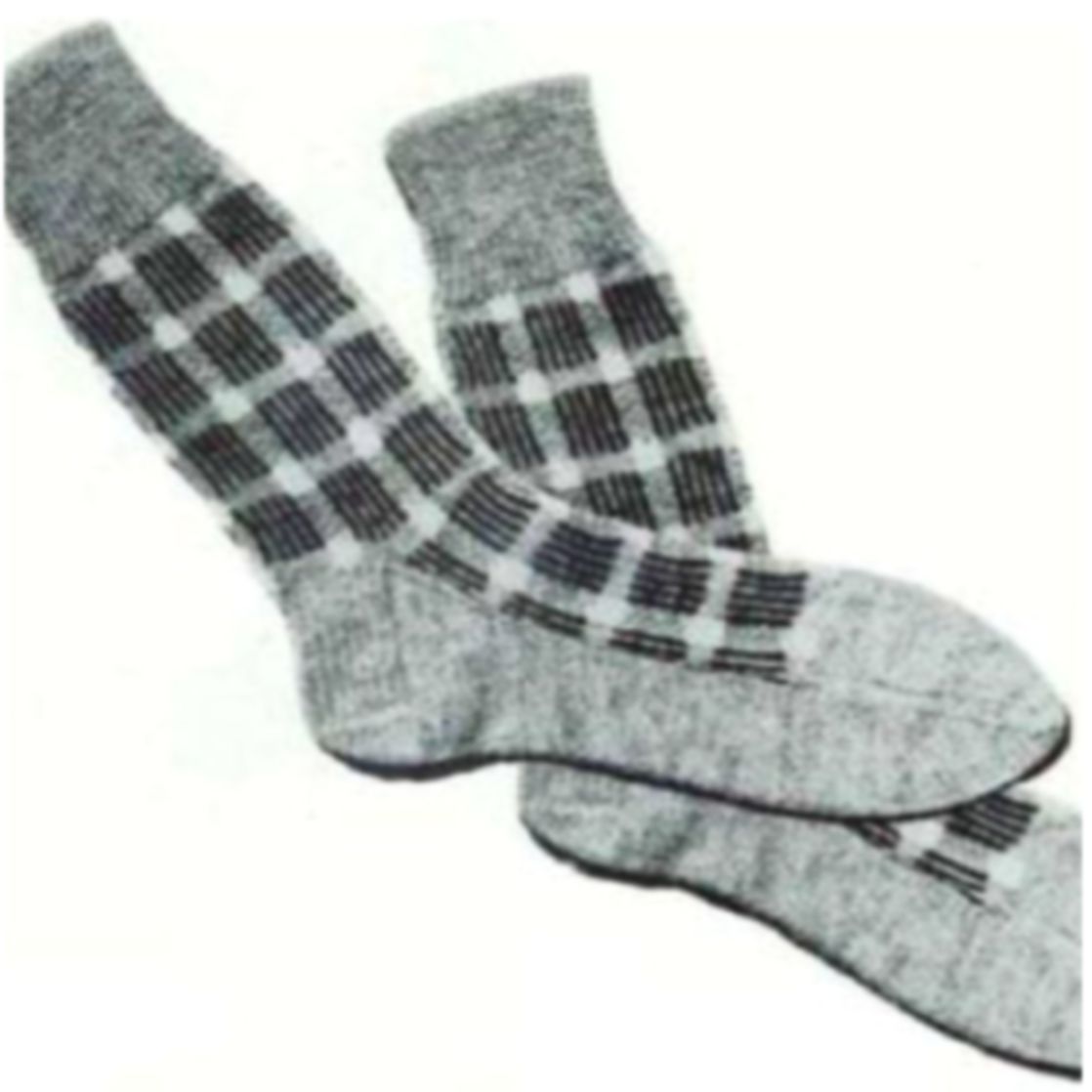 PATTERN #1663 MAN'S GRAY SOCKS VINTAGE KNITTING