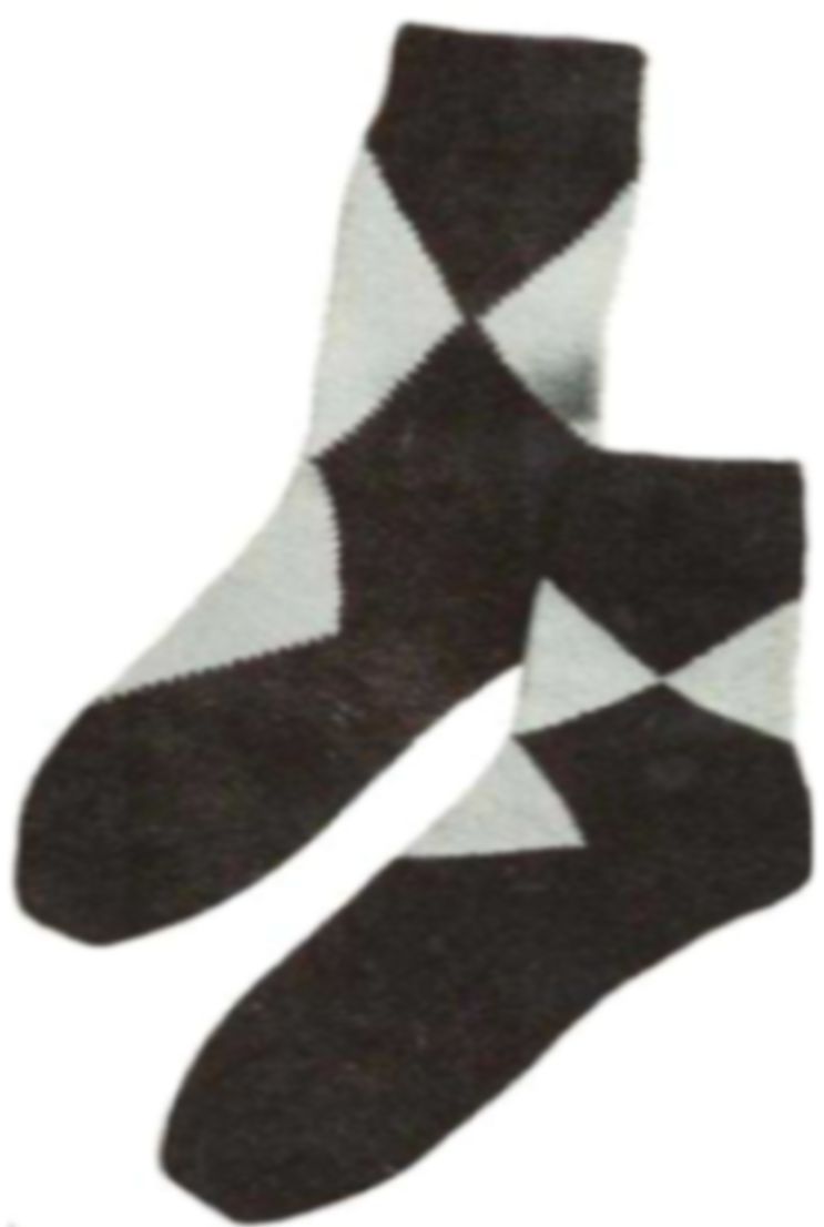PATTERN #1672 MEN'S ARGYLE-TYPE SOCKS VINTAGE KNITTING