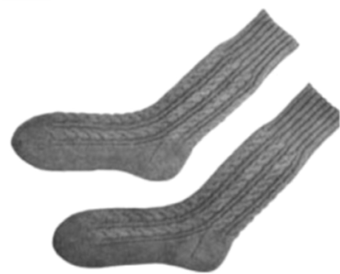 PATTERN #1674 MEN'S CABLE STITCH SOCKS VINTAGE KNITTING