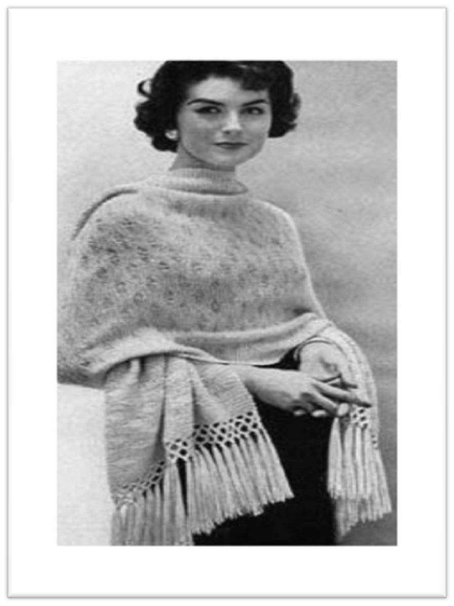 PATTERN #1877 SONATA SHAWL VINTAGE KNITTING