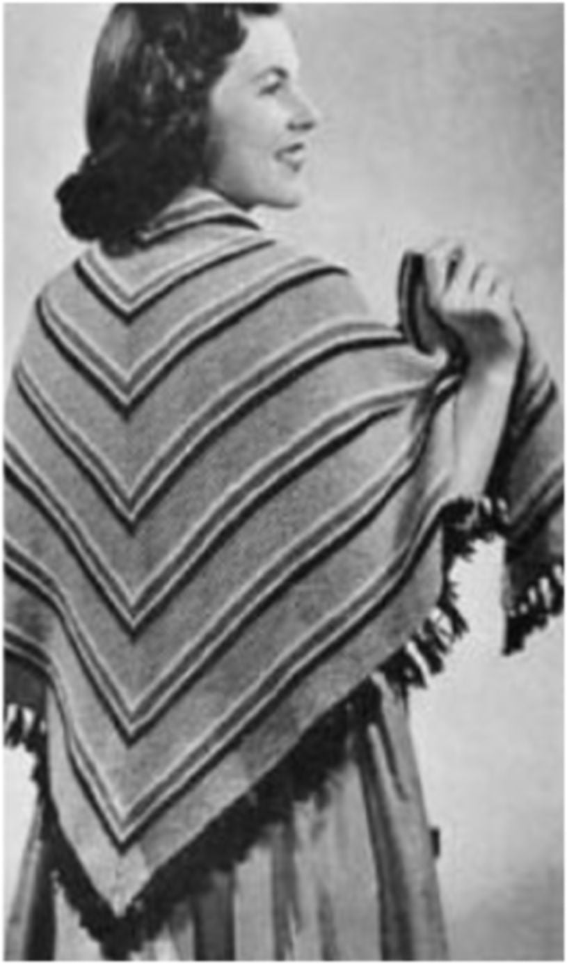 PATTERN #1878 THREE CORNER SHAWL VINTAGE KNITTING