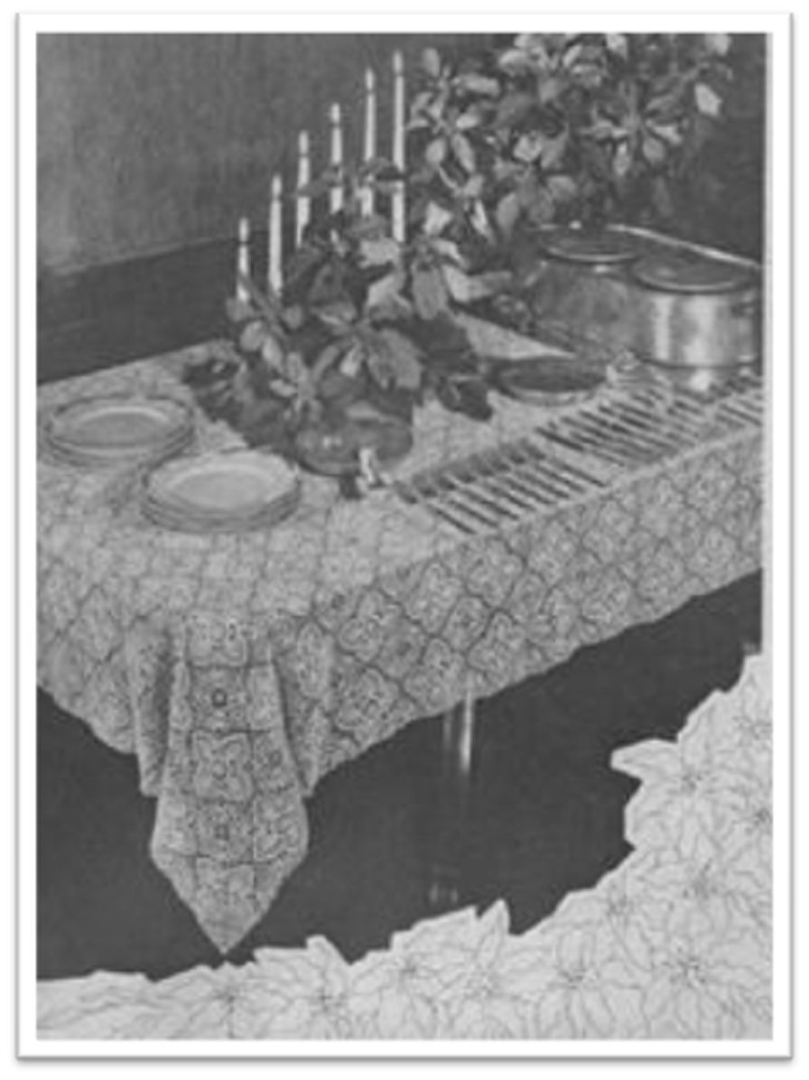 PATTERN #1896 POINSETTIA TABLECLOTH VINTAGE CROCHET