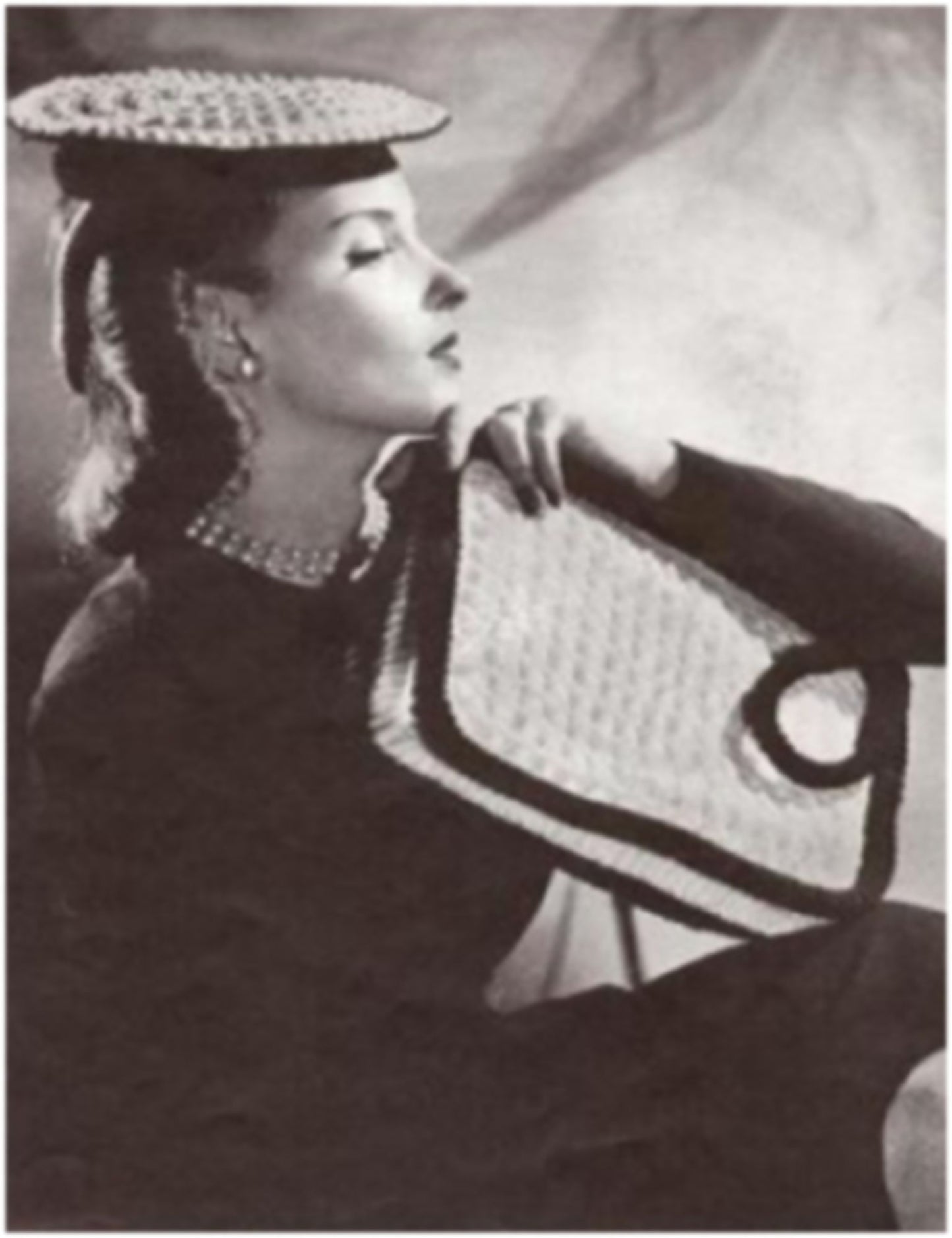 PATTERN #1902 BERET AND BAG VINTAGE CROCHET