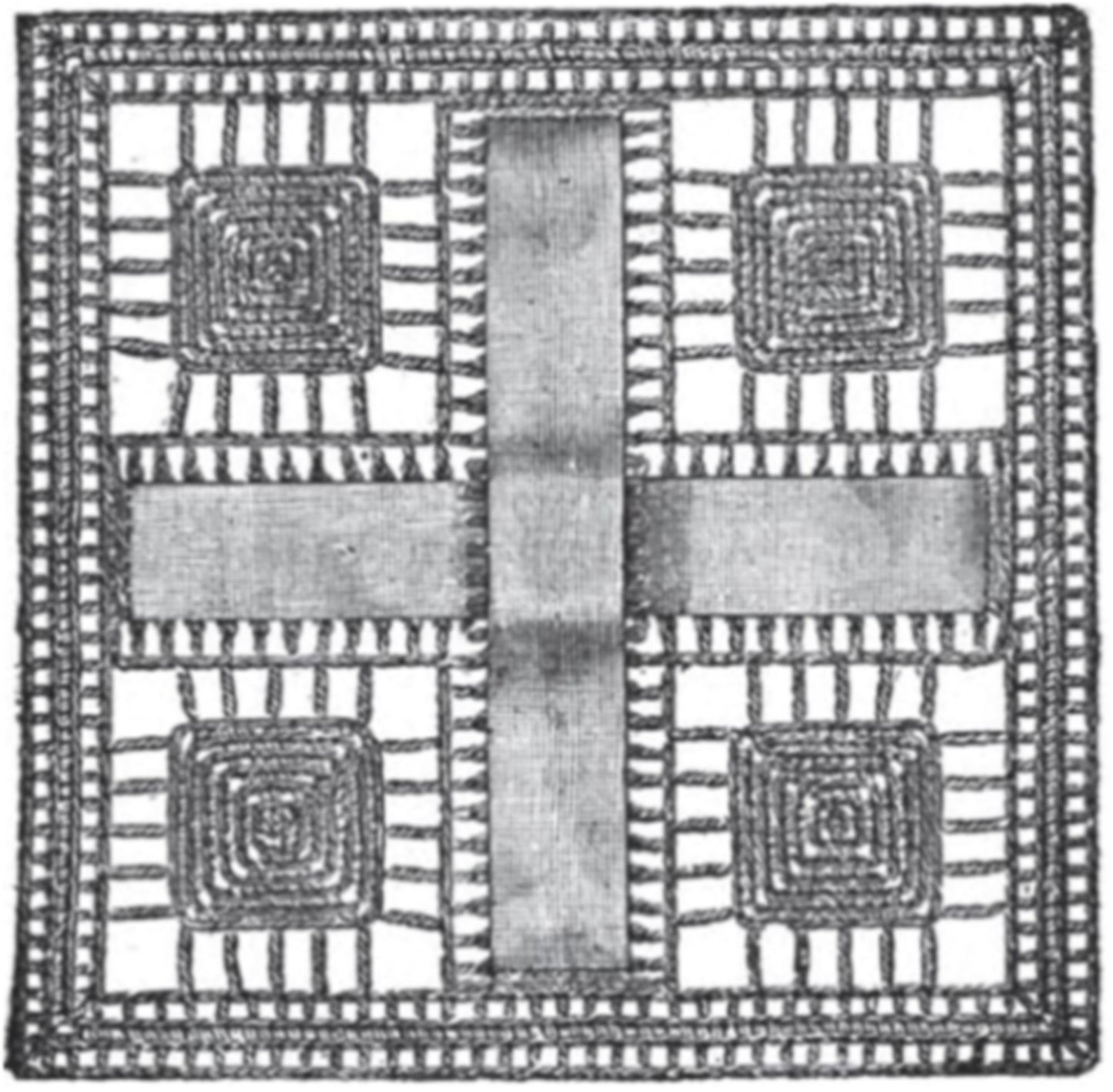 PATTERN #1908 SQUARES WITH RUSSIAN BRAID VINTAGE CROCHET
