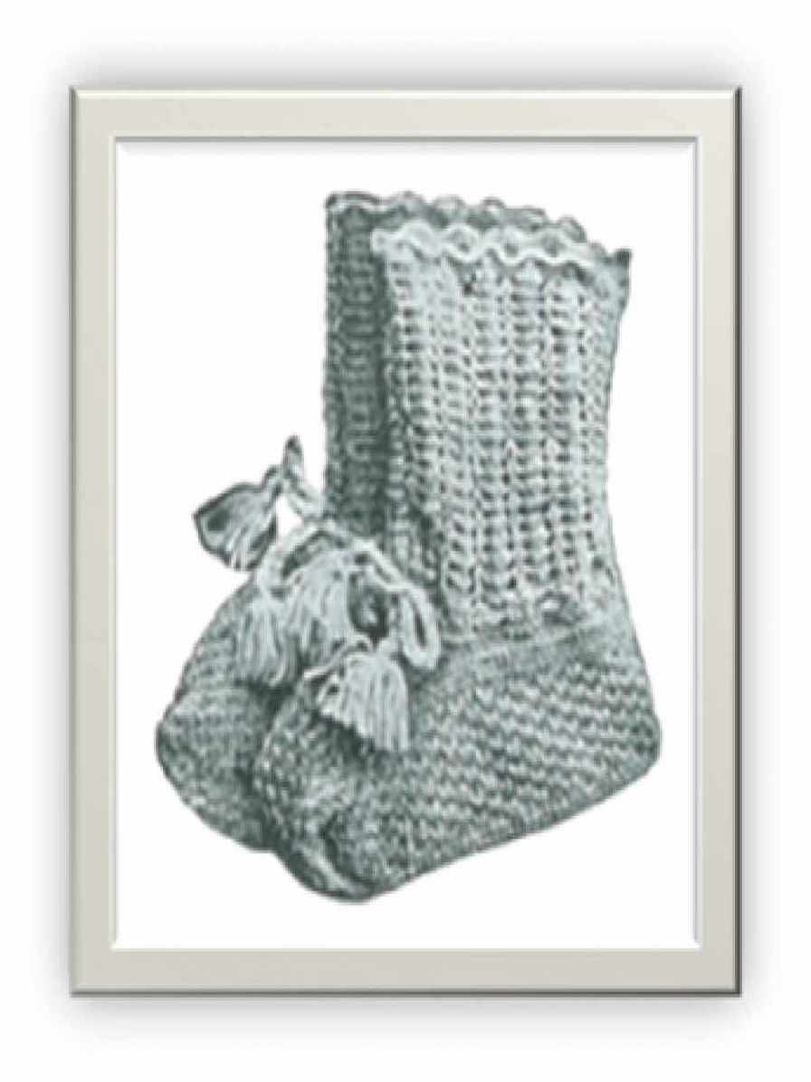 PATTERN #1129 INFANT'S SOCKS VINTAGE KNITTING