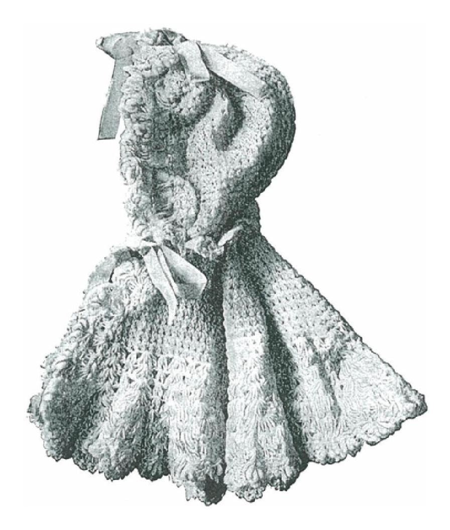 PATTERN #1164 INFANT'S RIDDING HOOD VINTAGE CROCHET