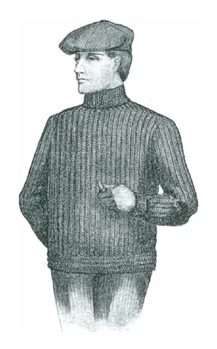 PATTERN #1177 MEN'S SWEATER VINTAGE KNITTING