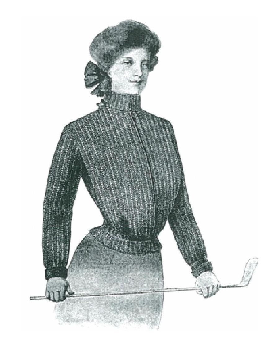 PATTERN #1176 MISSES GOLF SWEATER VINTAGE KNITTING