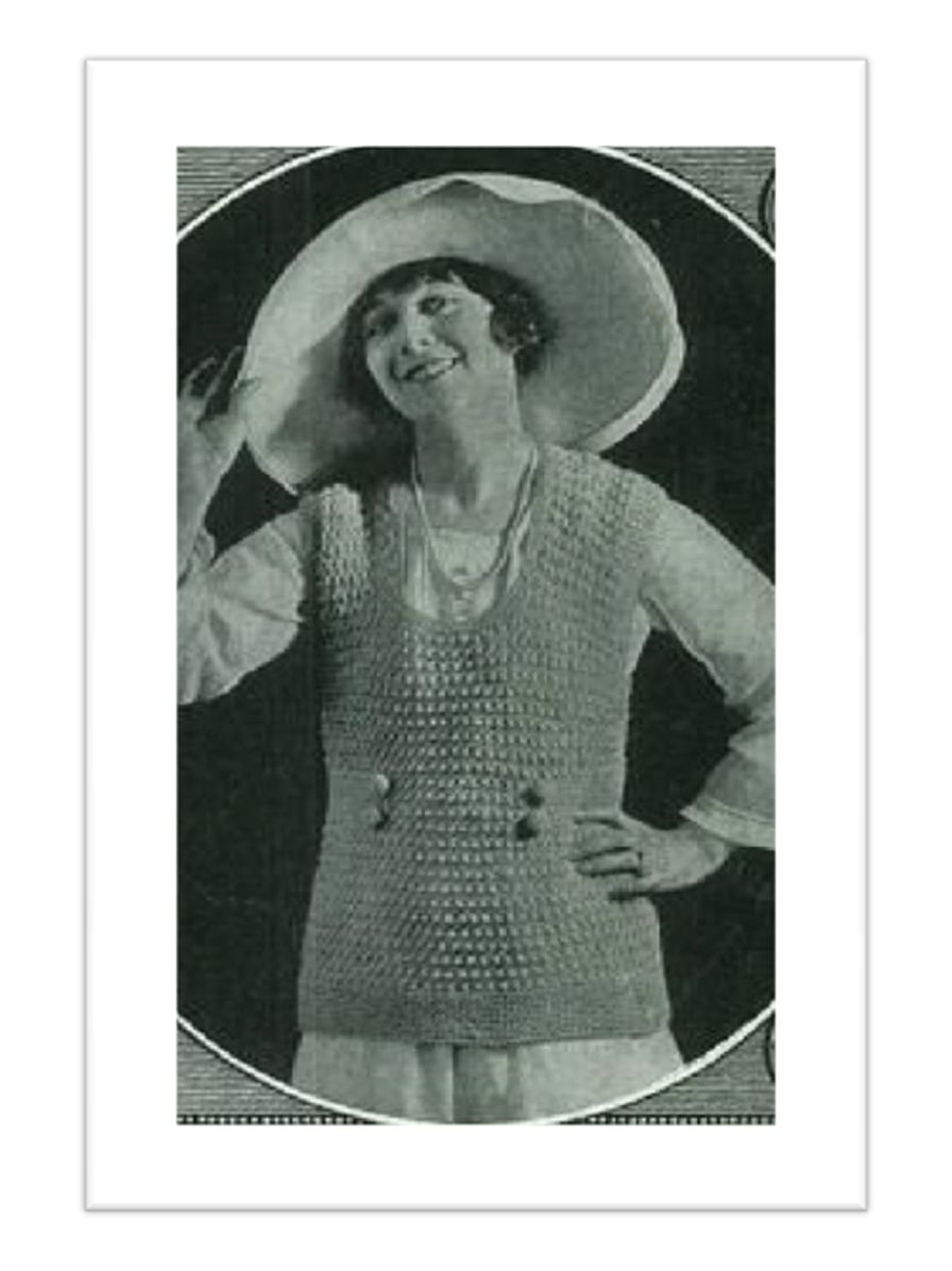 PATTERN #1215 KNITTED SLEEVELESS SWEATER VINTAGE KNITTING