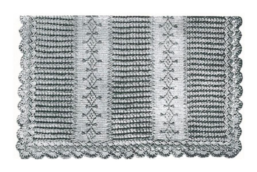 PATTERN #1310 BABY'S EMBROIDERED AFGHAN VINTAGE CROCHET