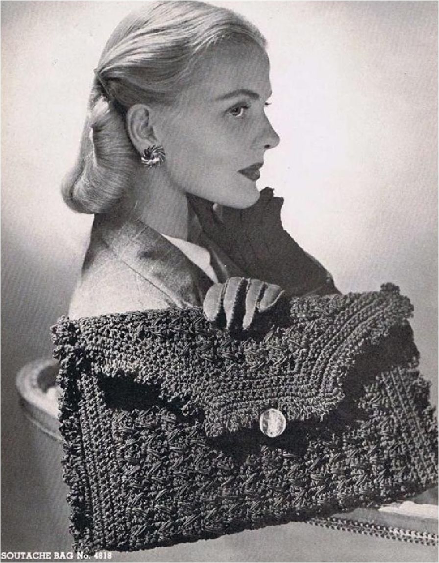 PATTERN #1314 SOUTACHE BAG VINTAGE CROCHET