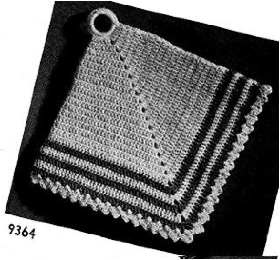 PATTERN #1315 PRETTY POT HOLDER VINTAGE CROCHET