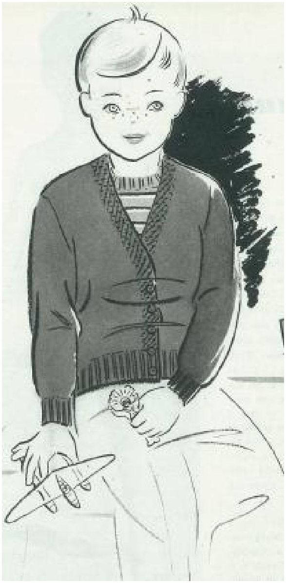 PATTERN #1337 BOY'S SLIP-ON AND CARDIGAN VINTAGE KNITTING