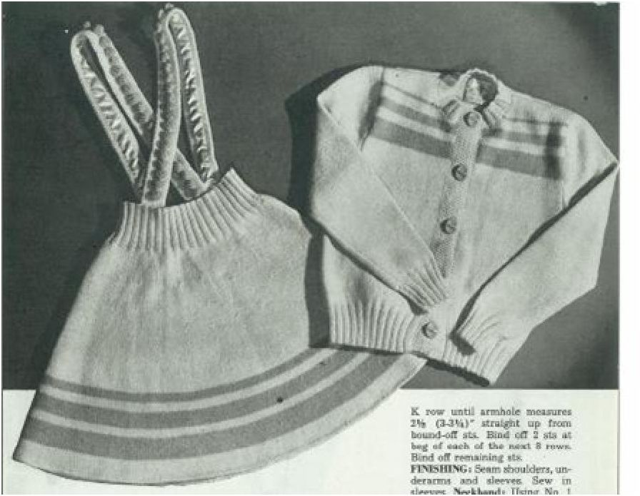PATTERN #1346 SUIT FOR A LITTLE GIRL VINTAGE KNITTING