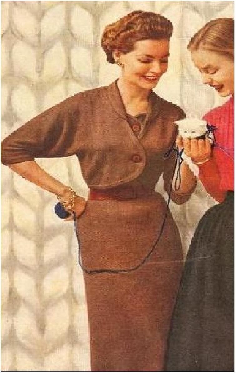 PATTERN #1348 TWO-PIECE ENSEMBLE VINTAGE KNITTING