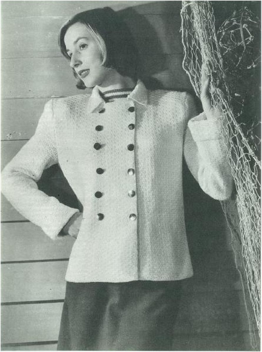 PATTERN #1360 WHITE BOX COAT VINTAGE KNITTING
