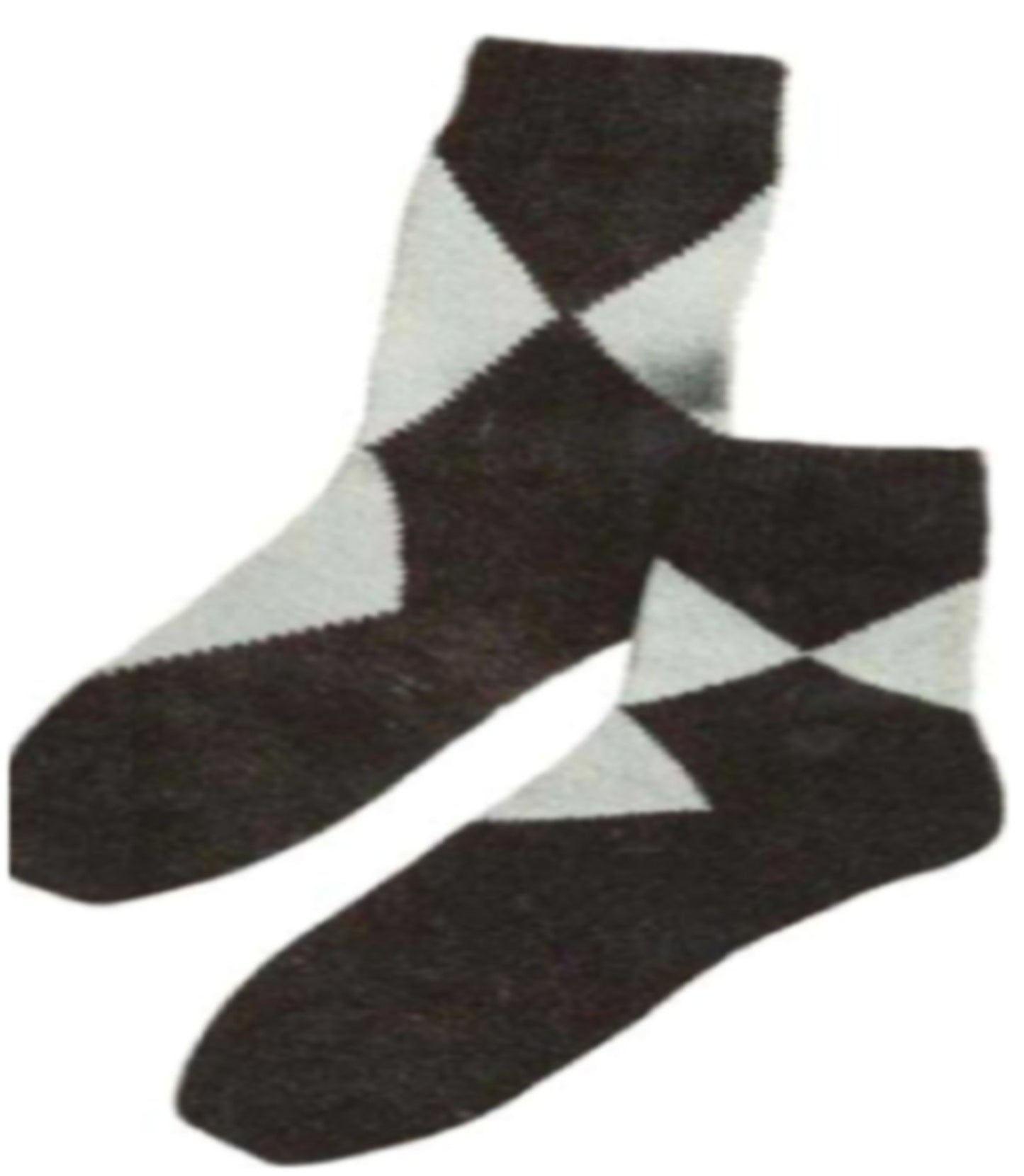 PATTERN #1695 ARGYLE-TYPE ANKLETS VINTAGE KNITTING