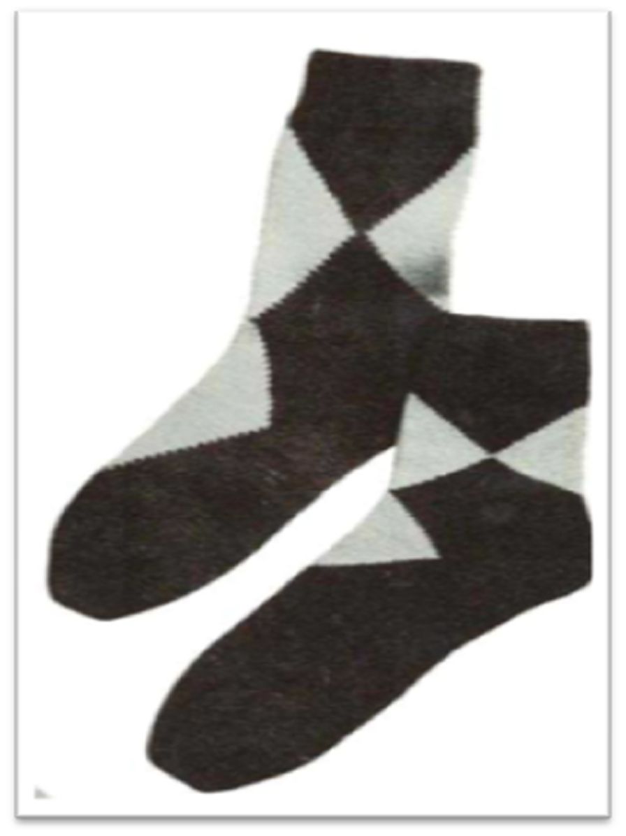 PATTERN #1709 ARGYLE-TYPE ANKLETS VINTAGE KNITTING
