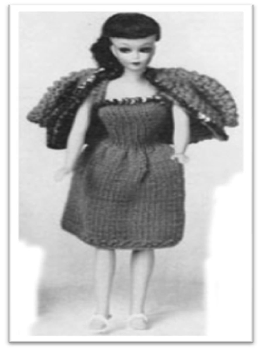 PATTERN #1713 BARBIE EVENING GOWN VINTAGE KNITTING