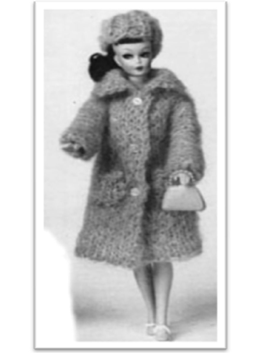 PATTERN #1715 BARBIE MOHAIR COAT AND HAT VINTAGE KNITTING