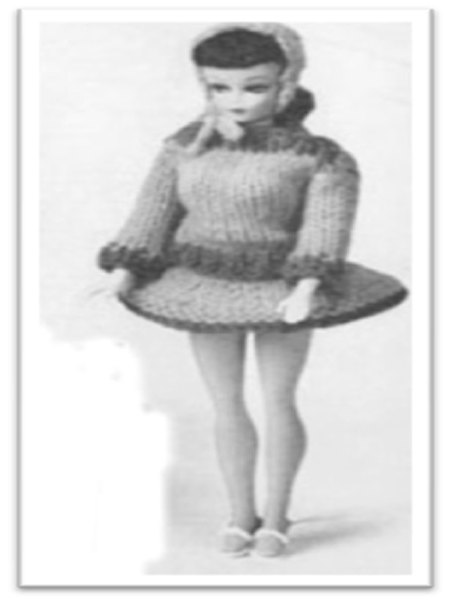 PATTERN #1717 BARBIE SKATING OUTFIT VINTAGE KNITTING