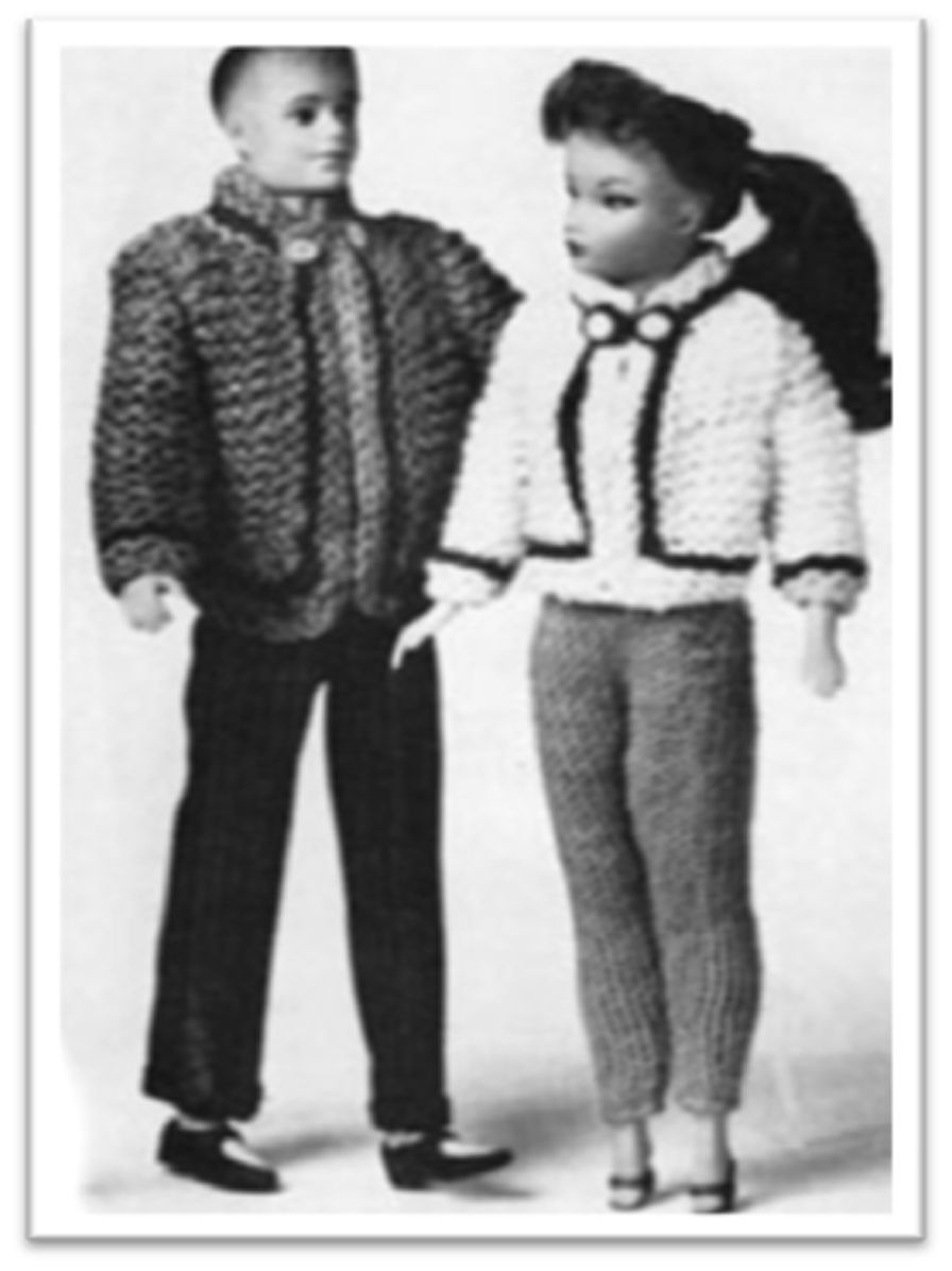 PATTERN #1718 KEN AND BARBIE SKI JACKET VINTAGE KNITTING