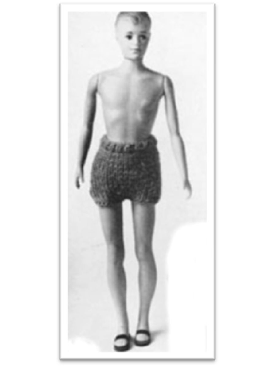 PATTERN #1719 KEN BATHING TRUNKS VINTAGE KNITTING