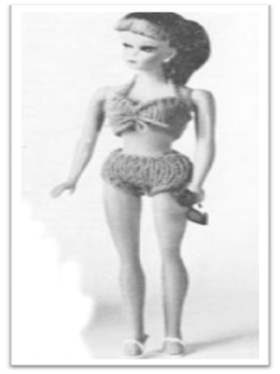 PATTERN #1720 BARBIE BIKINI BATHING SUIT VINTAGE KNITTING