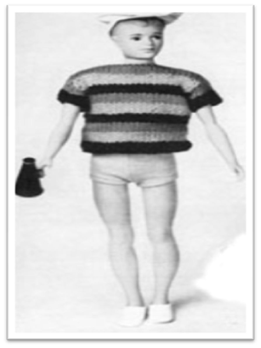 PATTERN #1723 KEN STRIPED POLO SHIRT VINTAGE KNITTING
